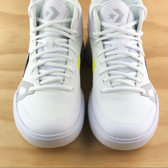 Converse G4 High Top White Yellow React Basketball Shoes Size 9 - Picture 7 of 9